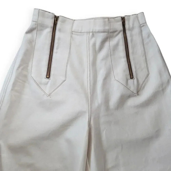 Salvage Cloth Double Zipper High Rise Wide Leg Jeans NYC Sustainable Streetwear - Picture 5 of 12